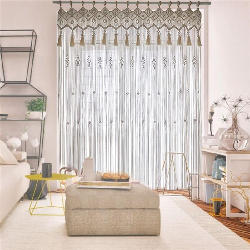 Wedding Backdrop Curtain - Hand-woven Macrame Cotton Door Curtain Tapestry