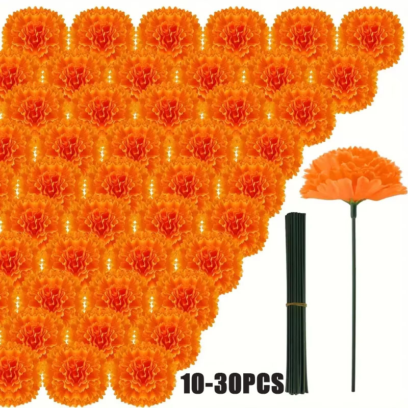 10-30PCS Faux Carnation Marigo - Indian Wedding Decor Supply ulasan dan harga