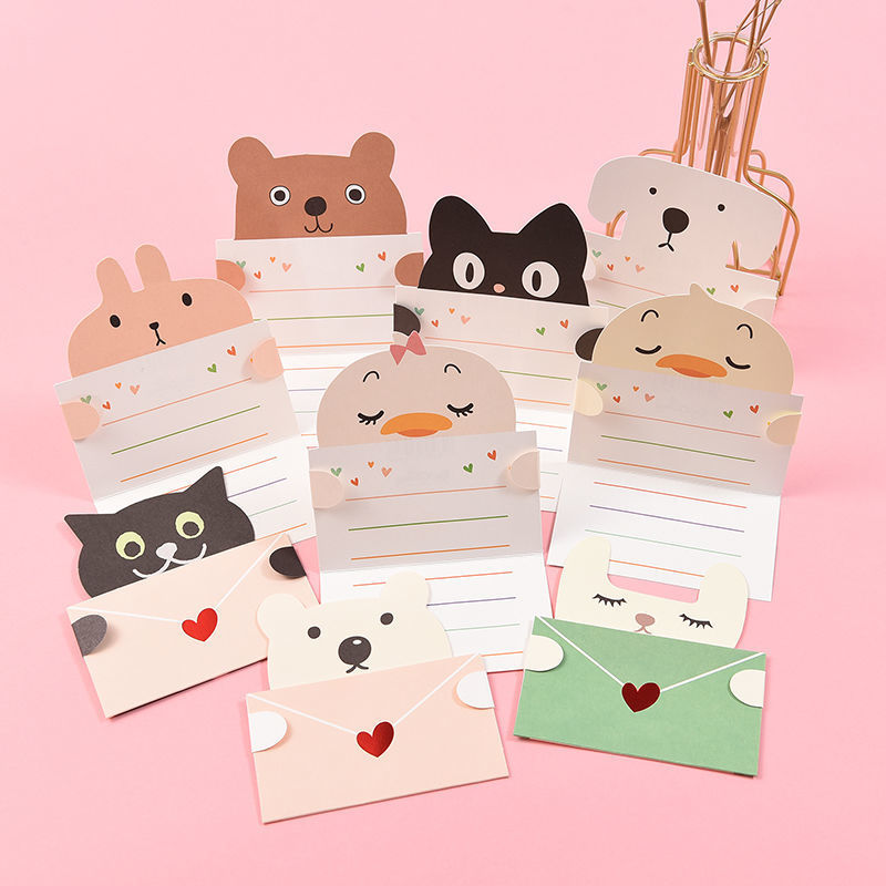 9Pcs Cartoon Animal Gift Card  - Wedding Sutra ulasan dan harga