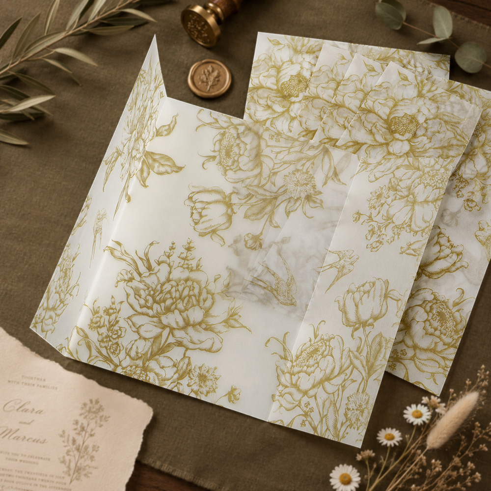 20/50pcs Vellum Wrap with Mono - Wedding Envelopes ulasan dan harga