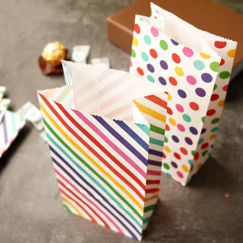 Small Paper Bags Rainbow Print - Wedding Event Supply ulasan dan harga