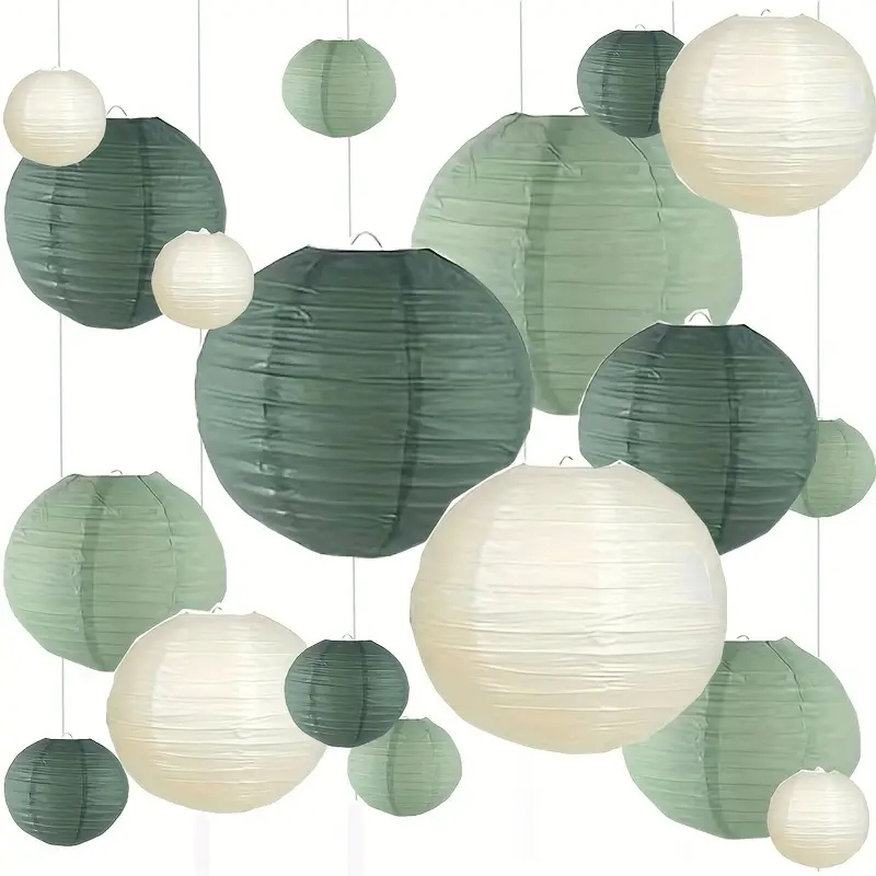 3Pcs Round Hanging Sage Green  - Wedding Event Supply ulasan dan harga
