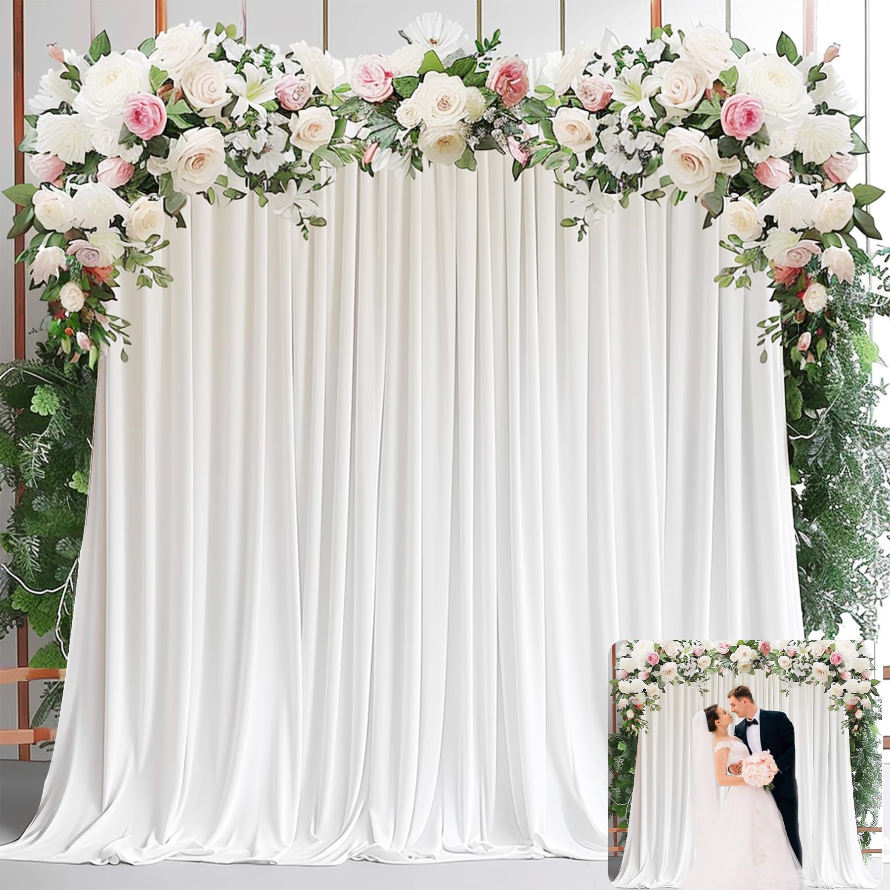 White Backdrop Curtains for Pa - Wedding Backdrop Curtain ulasan dan harga