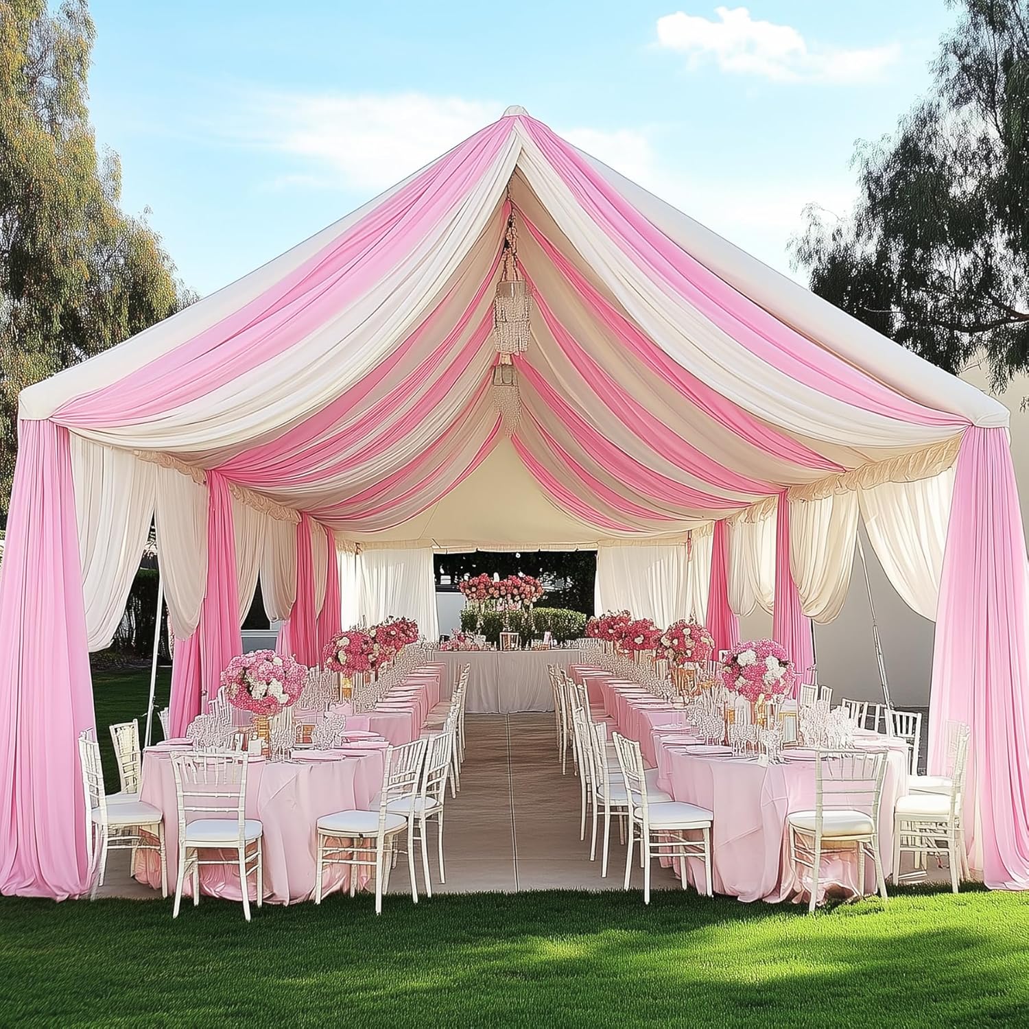 White Backdrop Curtains for Pa - Wedding Backdrop Curtain ulasan dan harga