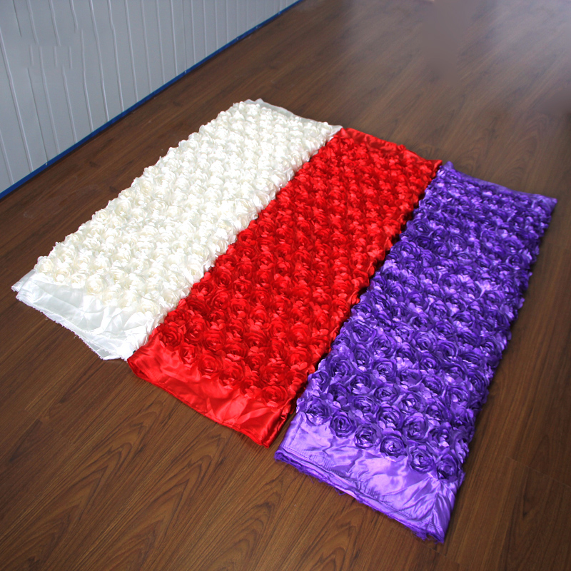10Yard Satin Fabric 3D Rose Fl - Wedding Backdrop Curtain ulasan dan harga