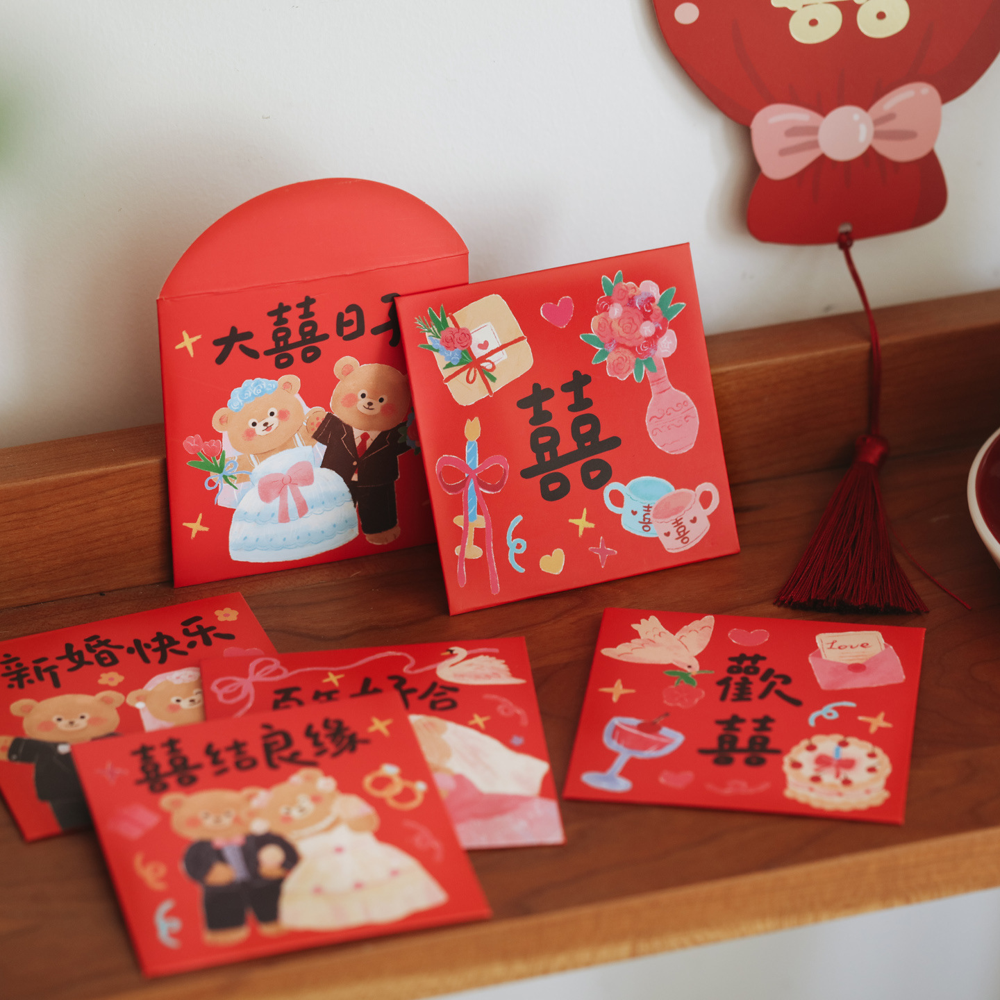 6Pcs Door Blocking Red Envelop - Wedding Envelopes ulasan dan harga