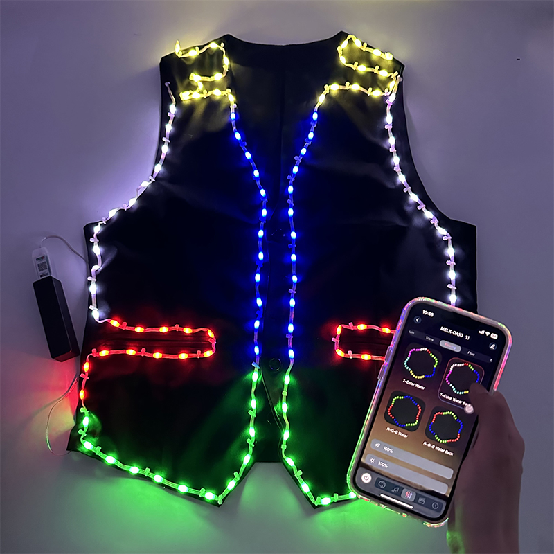 Full Color LED Costume Luminou - Suit Supply Wedding Party ulasan dan harga