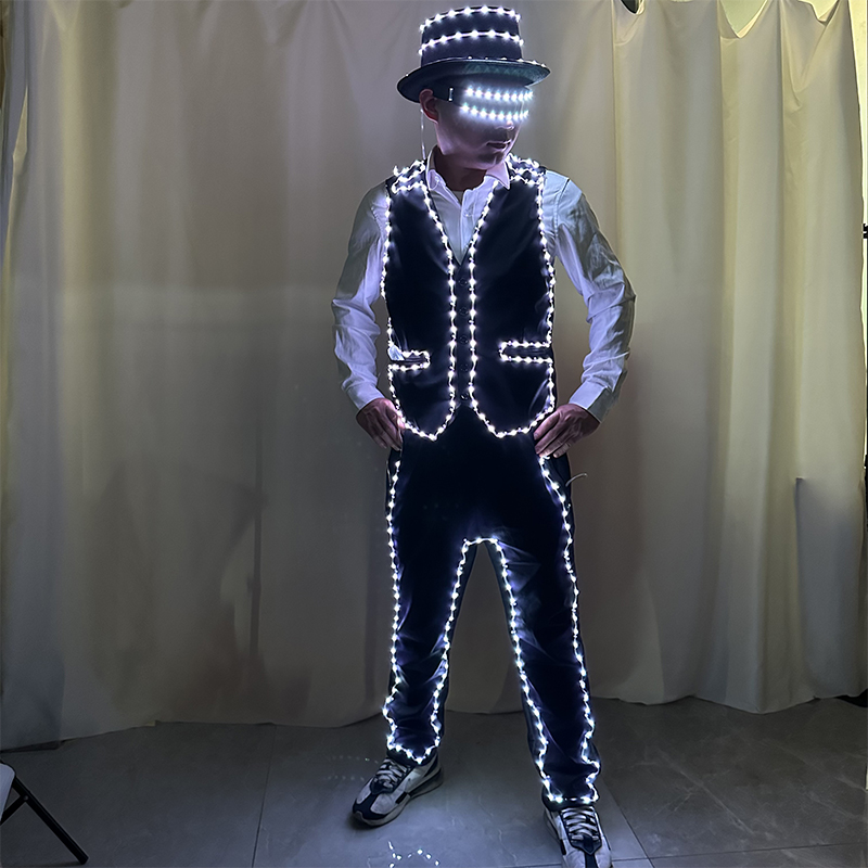 Full Color LED Costume Luminou - Suit Supply Wedding Party ulasan dan harga